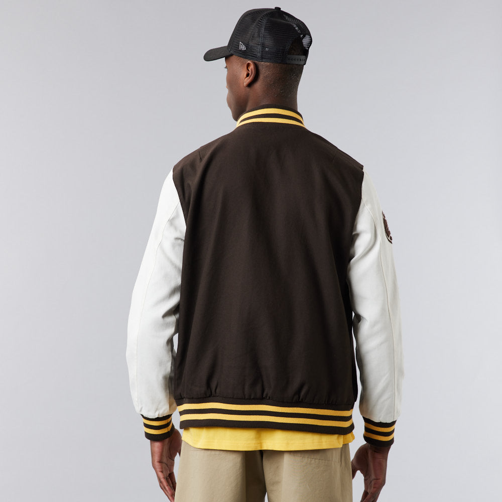 Heritage  Varsity Jacket Newera - Brown Suede/Offwhite
