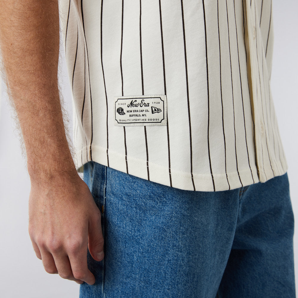 Pinstripe NE Jersey Newera - Offwhite/Brown Suede