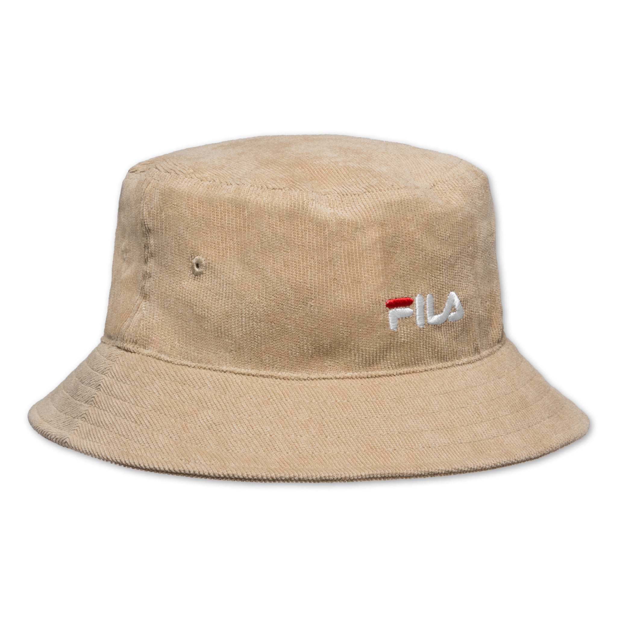 Cord Bucket Hat With Linear Logo - Irish Cream