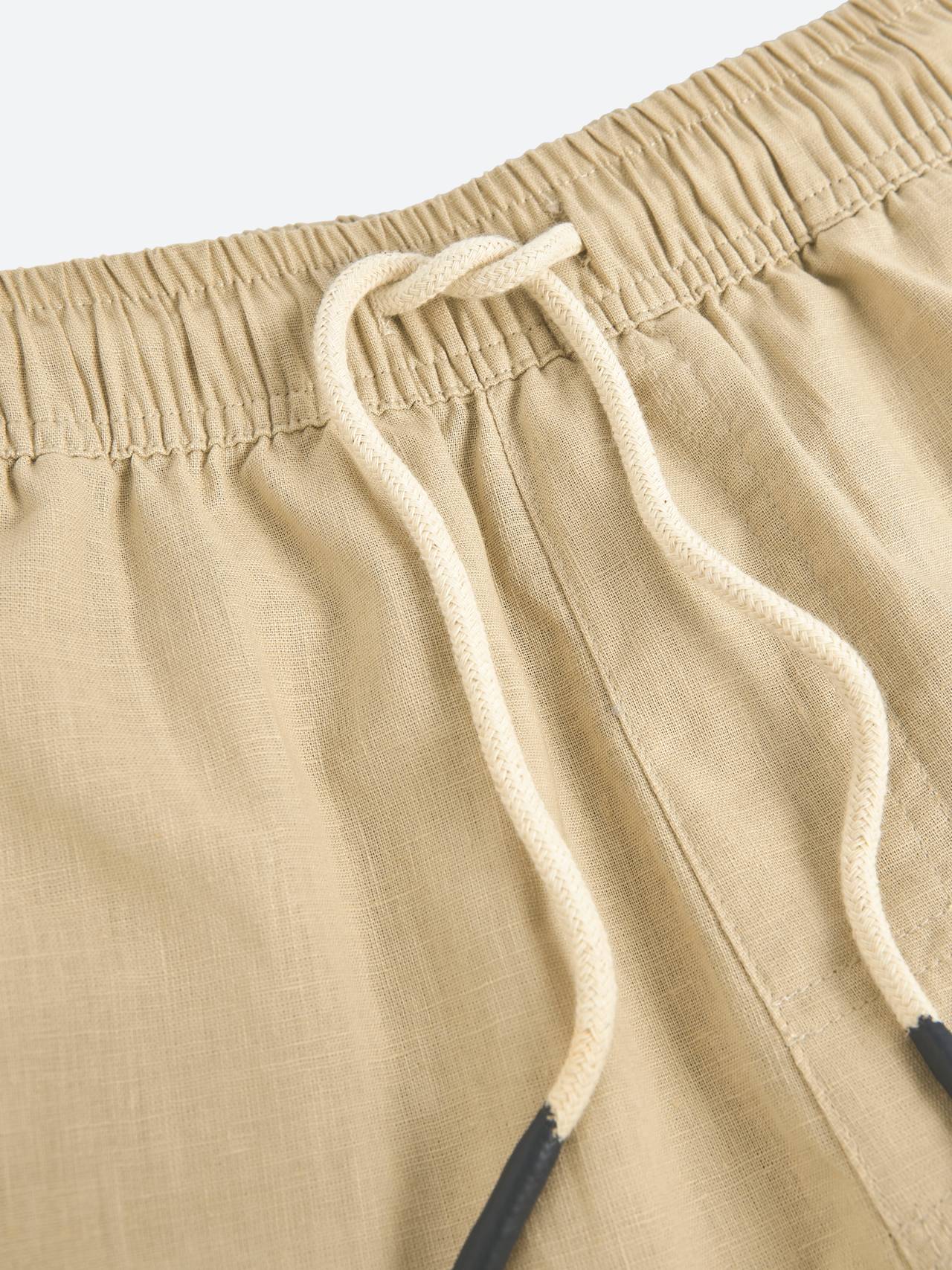 Cargo Linen Shorts - Beige