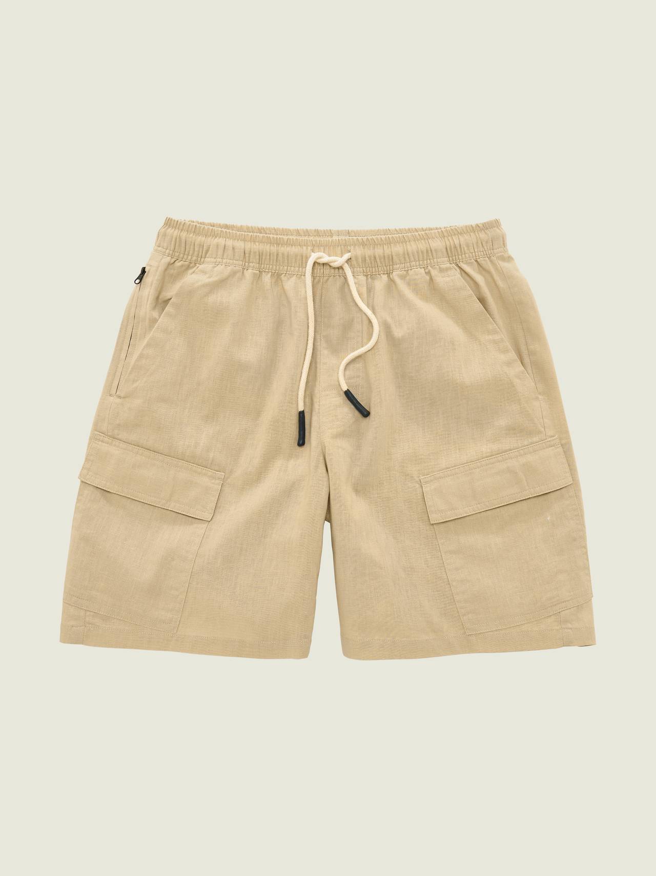 Cargo Linen Shorts - Beige