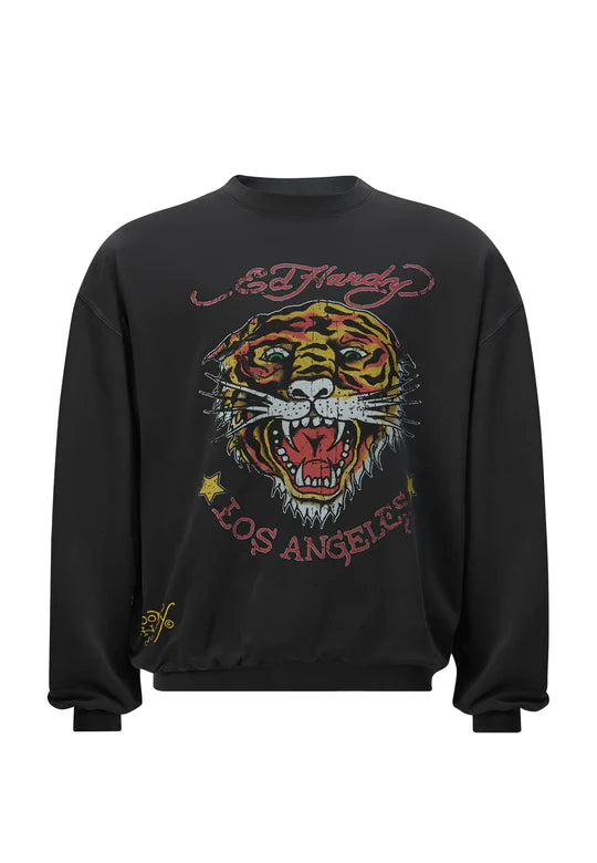Tiger Vintage Roar Sweat - Washed Black