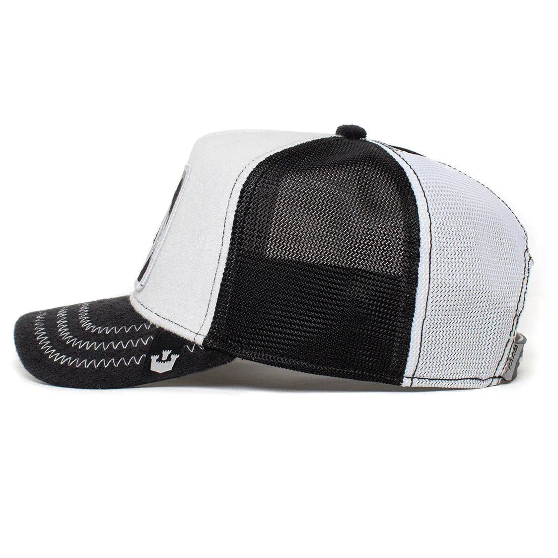 Trucker-keps i frottétyg med en broderad vit panda