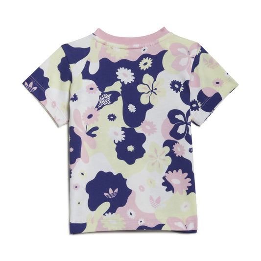 Flower Allover Print Tee - White/True Pink/Almost Lime/Legacy Indigo