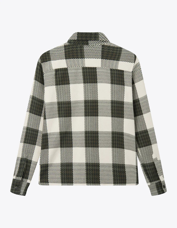 Jesse Check Hybrid Shirt - Ivory/Olive Night