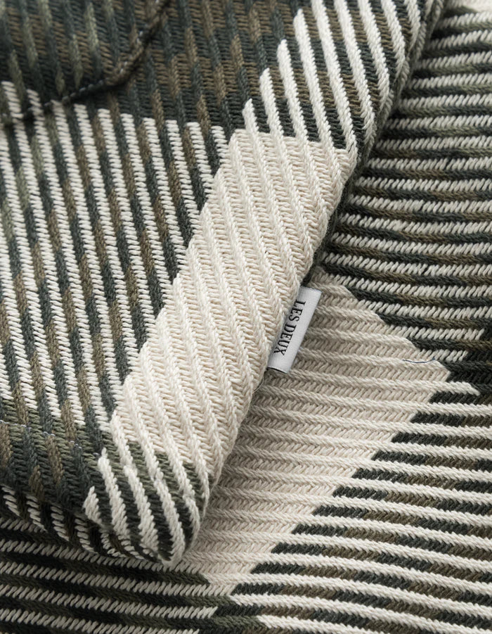 Jesse Check Hybrid Shirt - Ivory/Olive Night