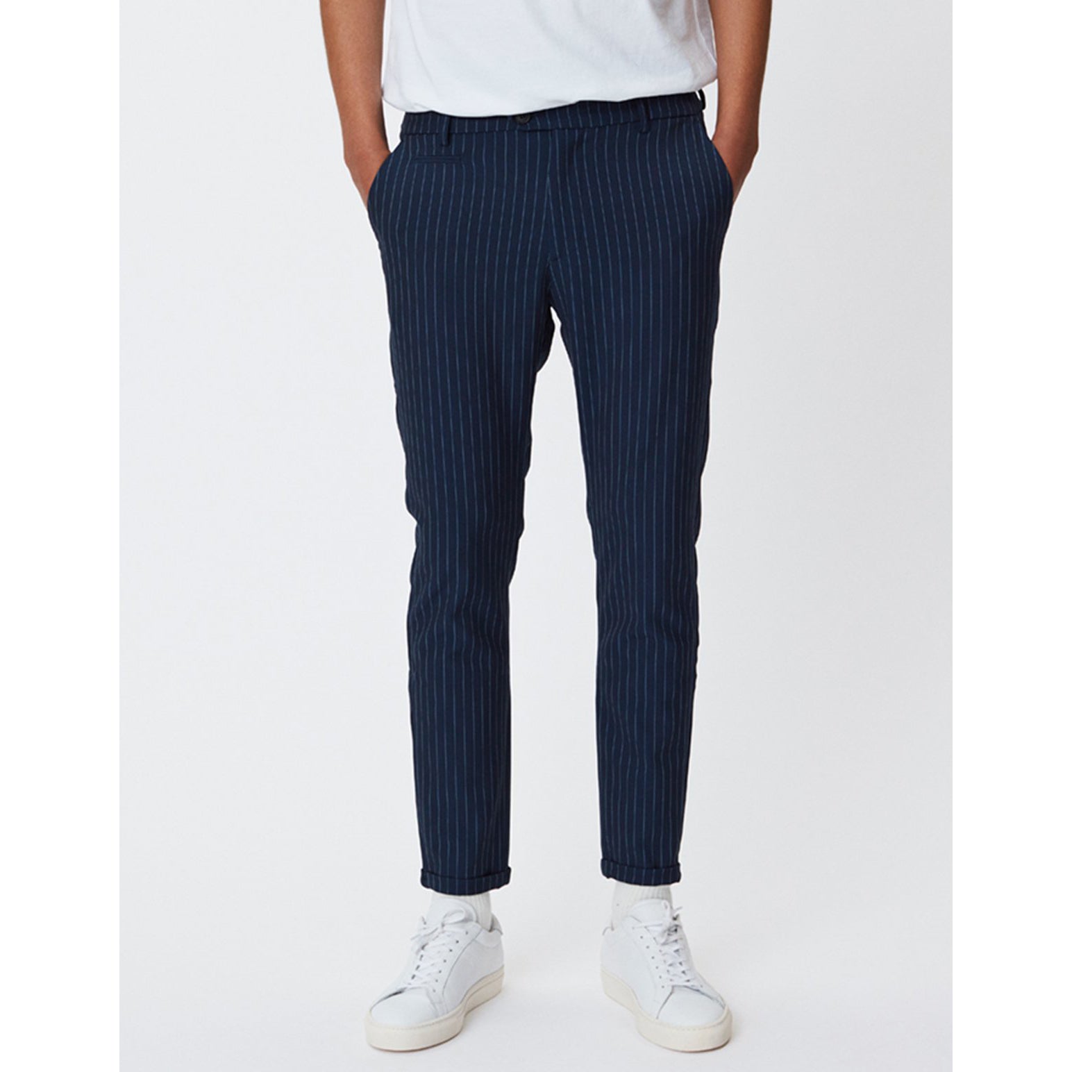 Como Light Pinstripe Suit Pants - Dark Navy/Denim Blue