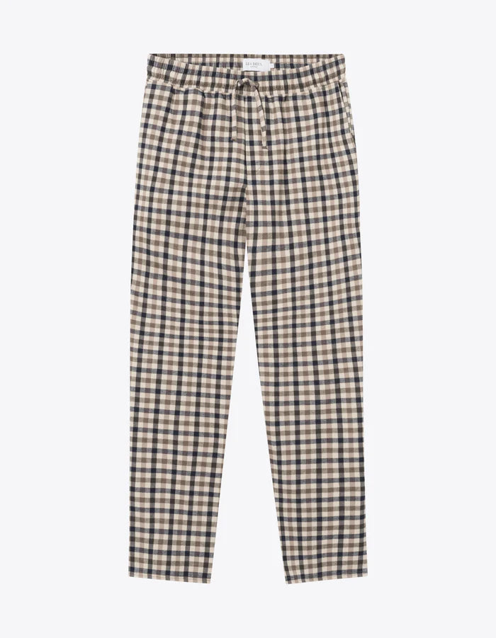 Ludwig Flannel Pyjama Shirt & pants - Dark Navy/Dark Sand Check
