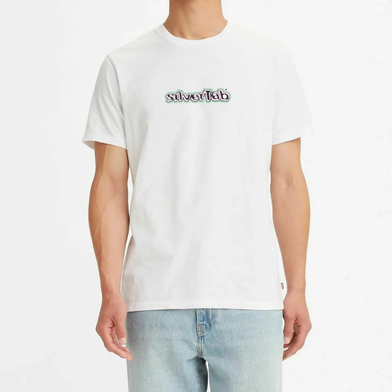 Graphic Crewneck Tee Bw Patch Fill - Bw Patch Fill White