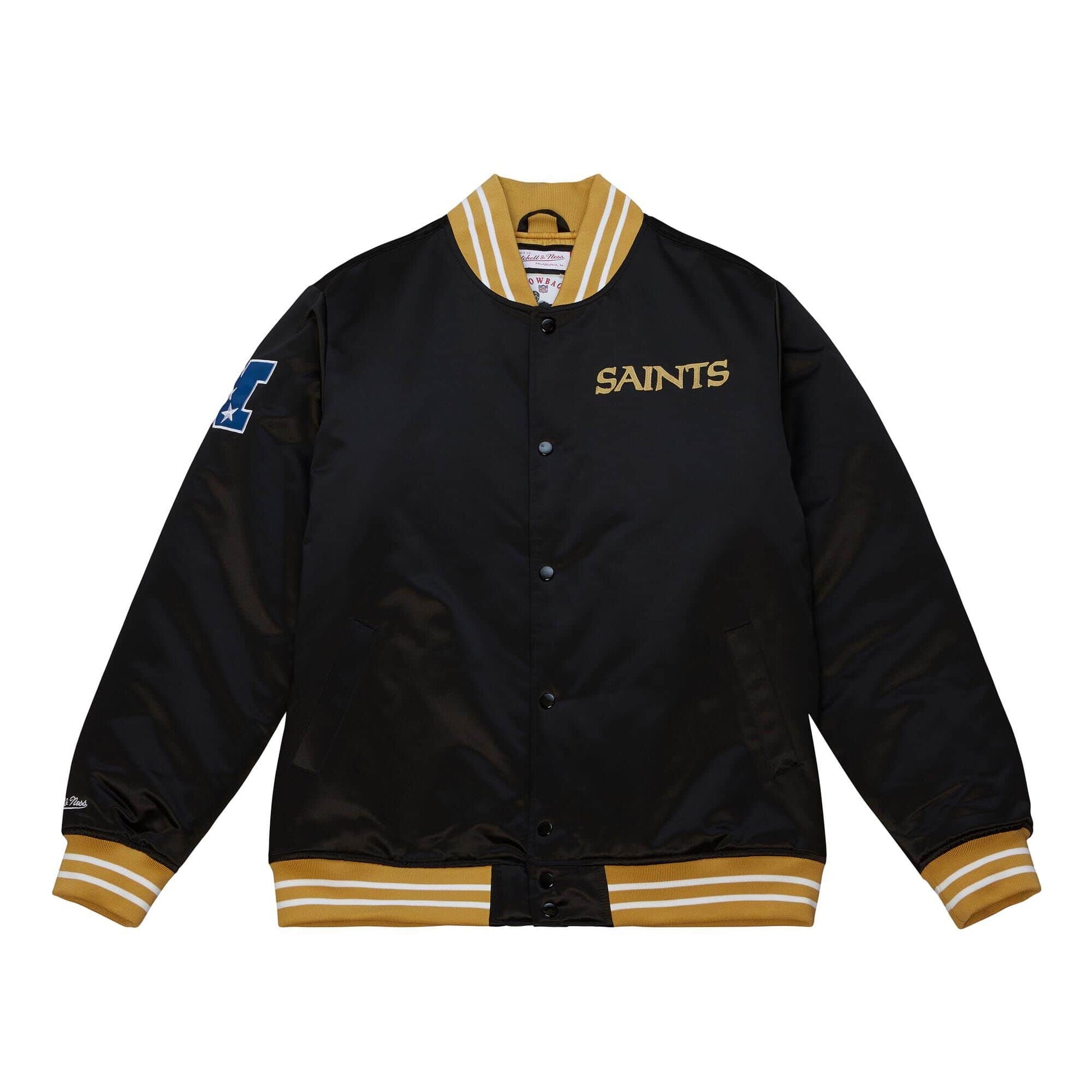 Heavyweight Satin Jacket - New Orleans Saints - Black