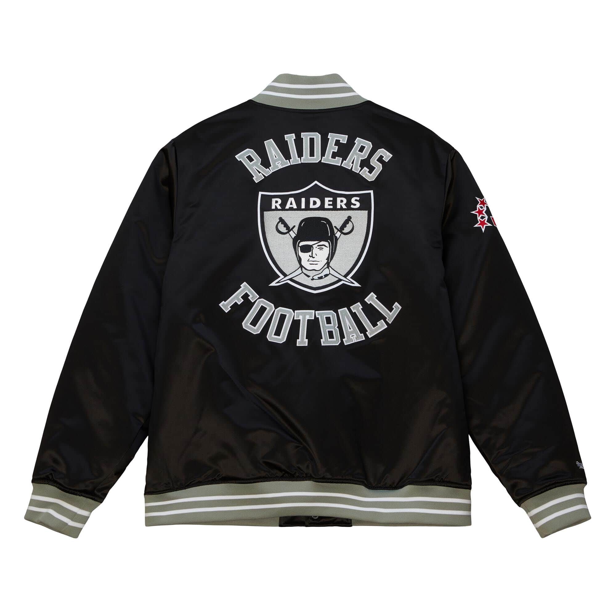 Heavyweight Satin Jacket - Oakland Raiders - Black
