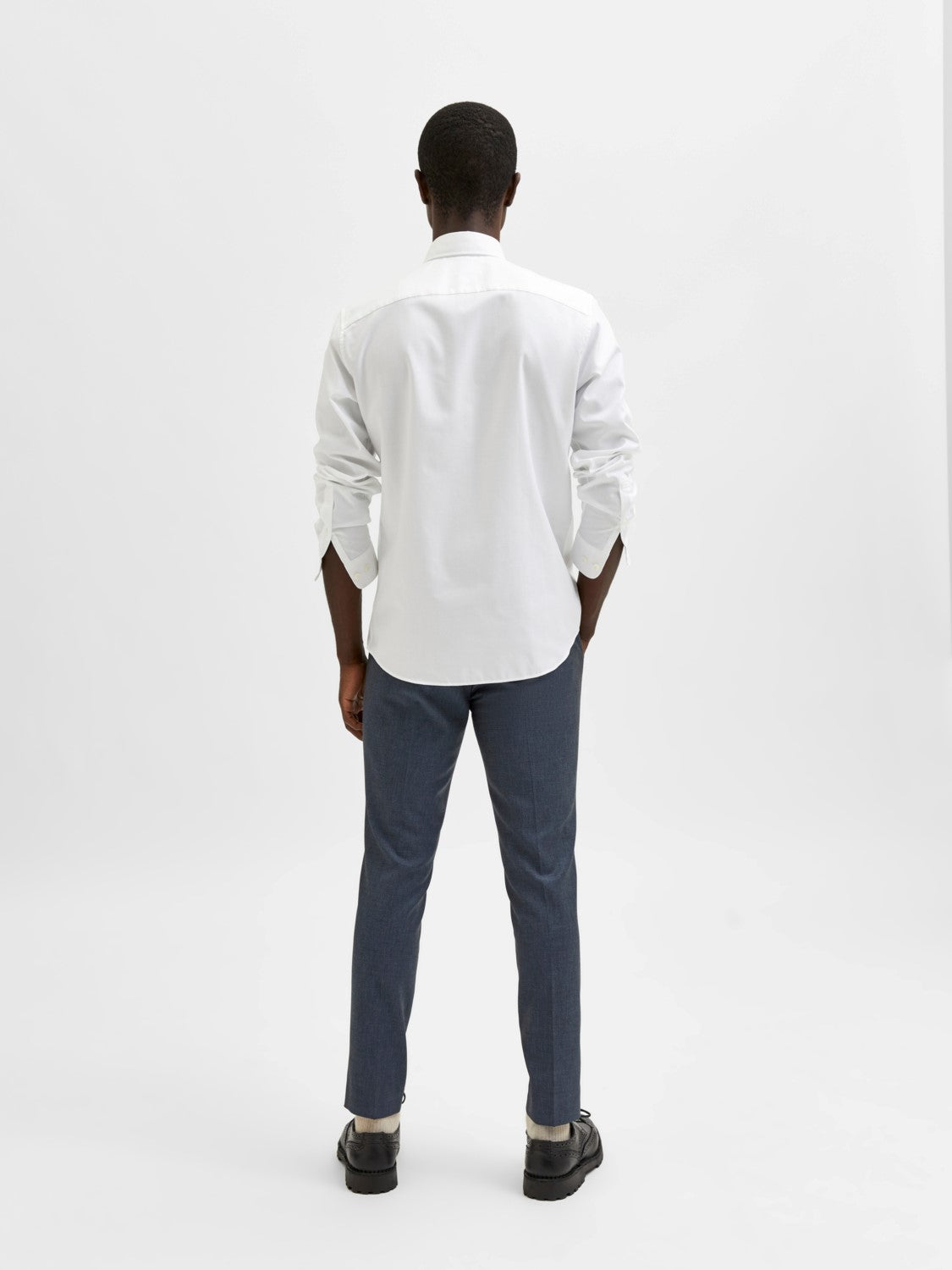 Slim Ethan Long-Sleeve Cut Away Shirt - Bright White