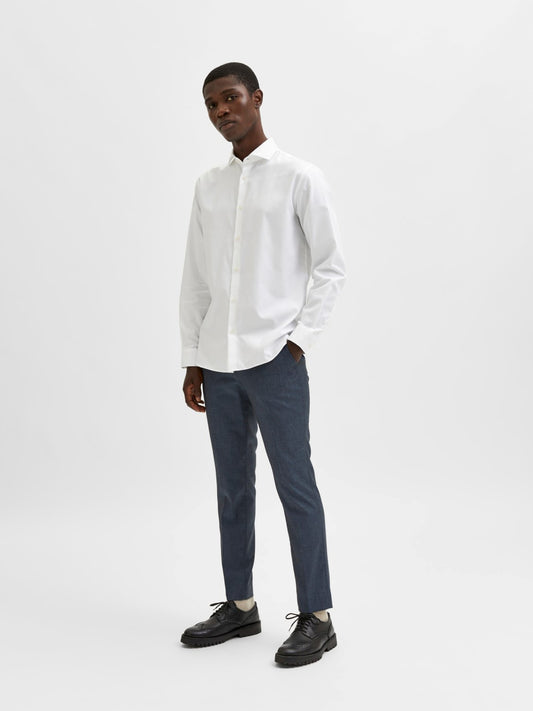Slim Ethan Long-Sleeve Cut Away Shirt - Bright White