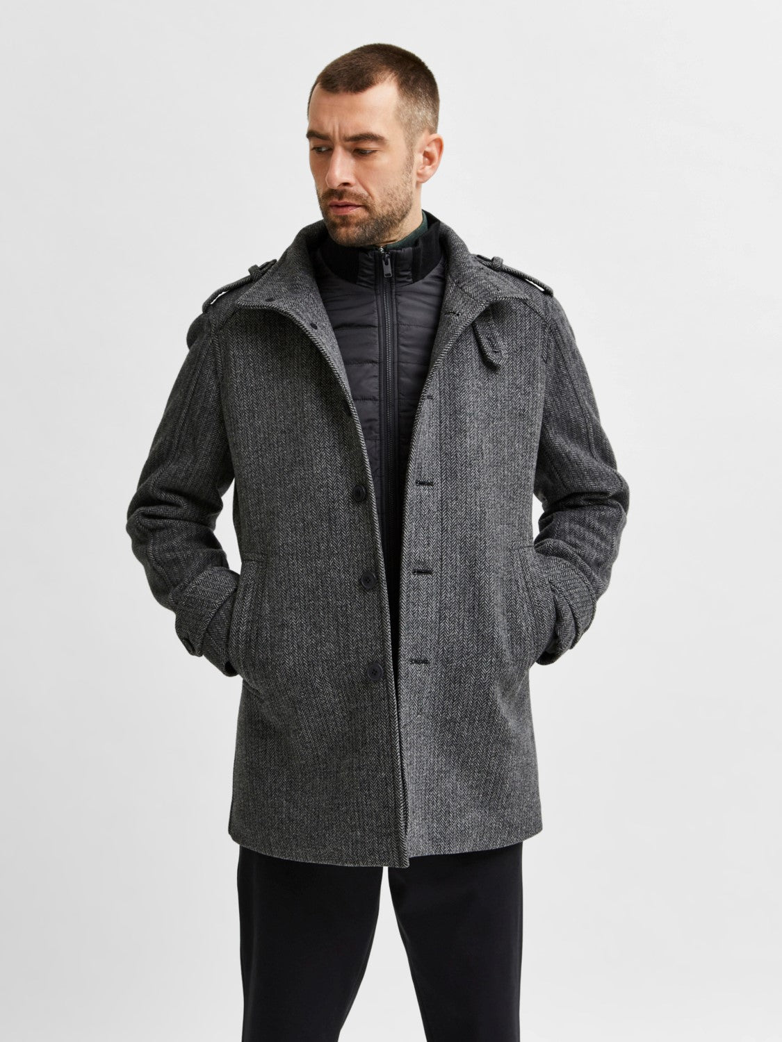 Noah Wool Coat - Dark Grey
